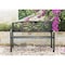 Gardenised Steel Outdoor Patio Garden Park Seating Bench with Cast Iron Scrollwork Backrest, Front Porch Yard Bench Lawn Decor QI003772 - alternate 4